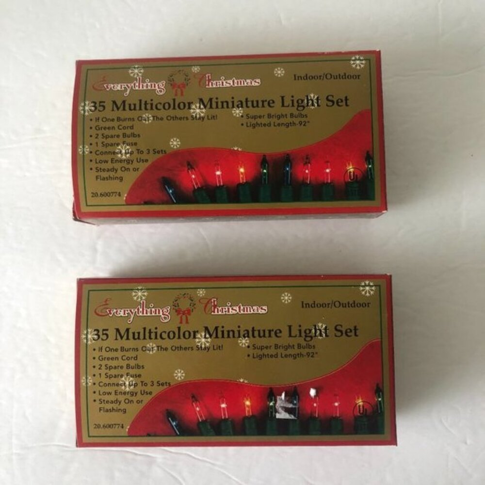 2 of 35 multicolor Miniature Light Sets Christmas